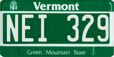 VT license plate NEI329