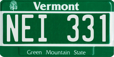 VT license plate NEI331