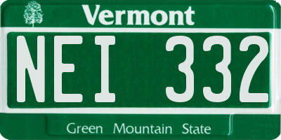 VT license plate NEI332