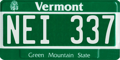 VT license plate NEI337