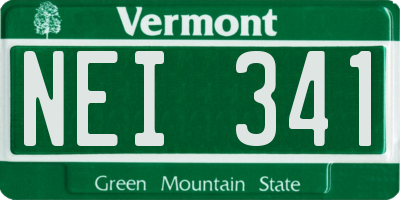 VT license plate NEI341