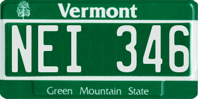VT license plate NEI346