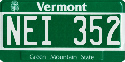 VT license plate NEI352