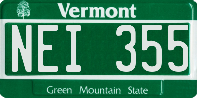 VT license plate NEI355