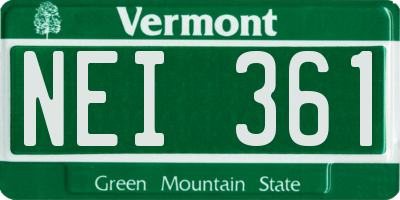 VT license plate NEI361