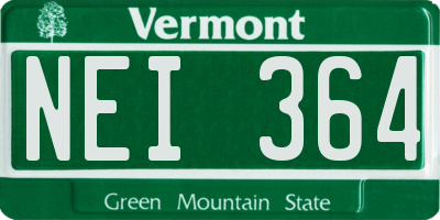 VT license plate NEI364