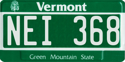VT license plate NEI368