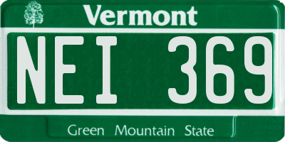 VT license plate NEI369