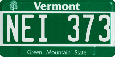 VT license plate NEI373
