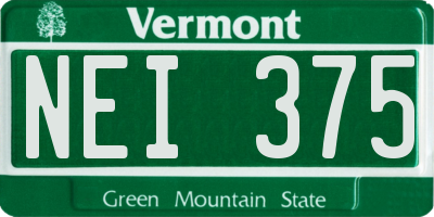 VT license plate NEI375