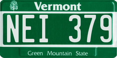 VT license plate NEI379