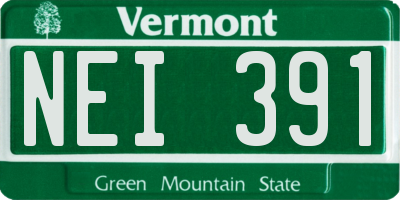 VT license plate NEI391