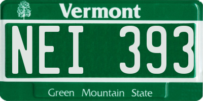 VT license plate NEI393