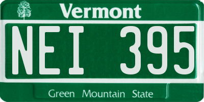 VT license plate NEI395