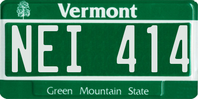 VT license plate NEI414