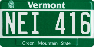 VT license plate NEI416
