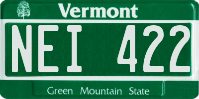 VT license plate NEI422