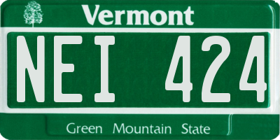 VT license plate NEI424