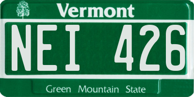 VT license plate NEI426