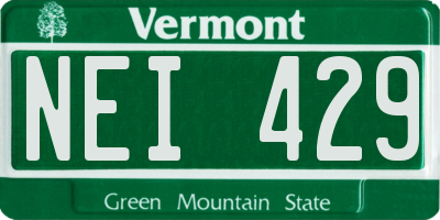 VT license plate NEI429