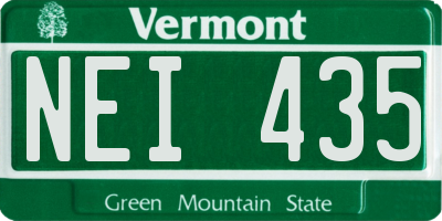 VT license plate NEI435