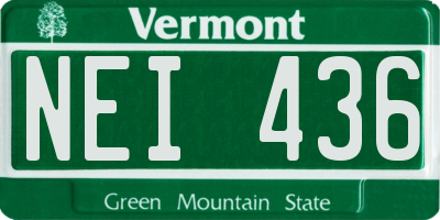 VT license plate NEI436