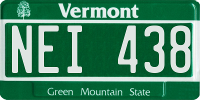 VT license plate NEI438