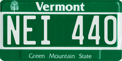 VT license plate NEI440