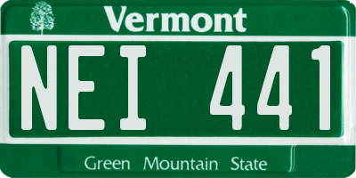 VT license plate NEI441
