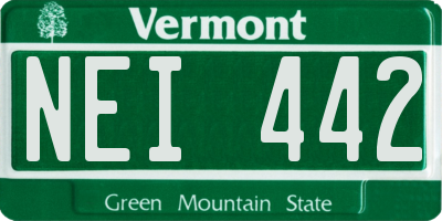 VT license plate NEI442