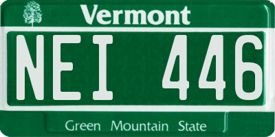 VT license plate NEI446