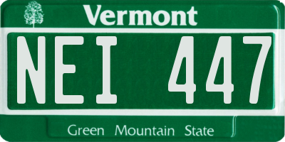 VT license plate NEI447