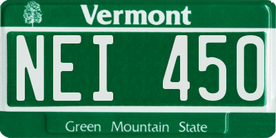 VT license plate NEI450