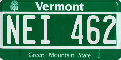 VT license plate NEI462