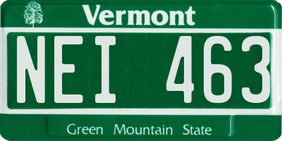VT license plate NEI463