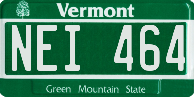 VT license plate NEI464
