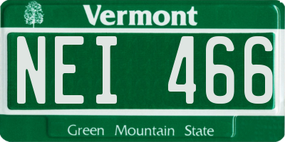 VT license plate NEI466