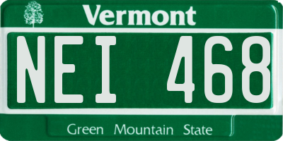 VT license plate NEI468