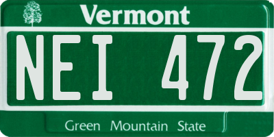 VT license plate NEI472