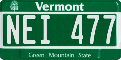VT license plate NEI477