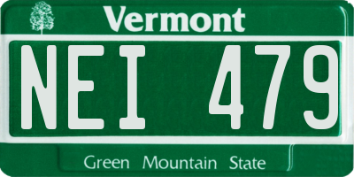 VT license plate NEI479