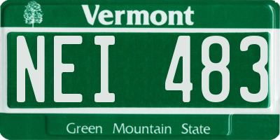 VT license plate NEI483