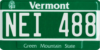VT license plate NEI488