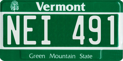 VT license plate NEI491