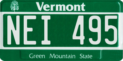 VT license plate NEI495