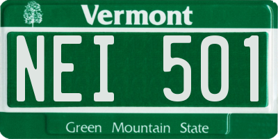 VT license plate NEI501