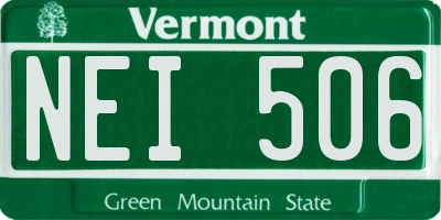 VT license plate NEI506