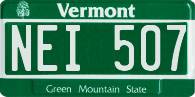 VT license plate NEI507