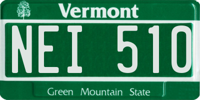 VT license plate NEI510