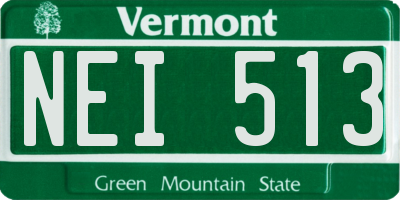 VT license plate NEI513